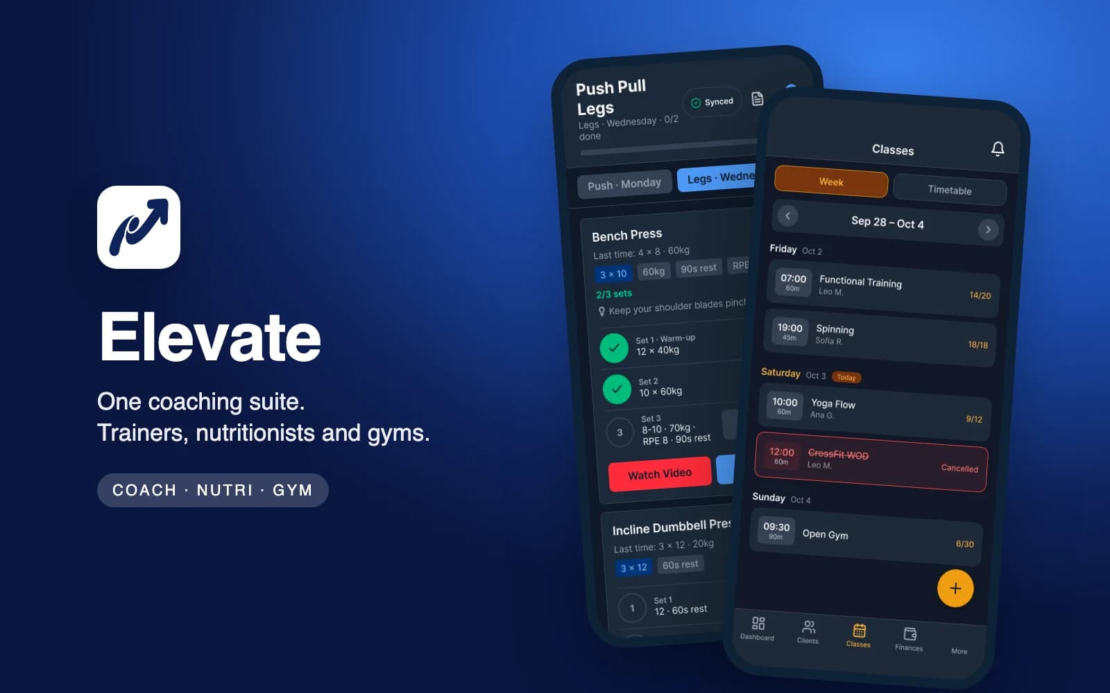 Elevate, the offline-first coaching suite